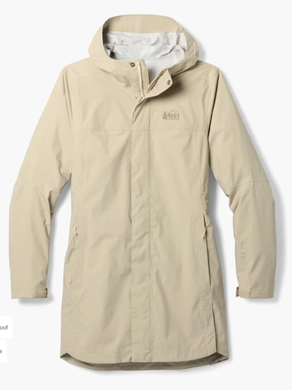 REI Co-op Rainier Long Line Hooded Women's XL Rain Jacket